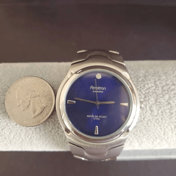 Armitron Men's Diamond-Accented Blue Face Watch Stainless‎ Steel 20/4179 Y121E - Picture 9 of 9